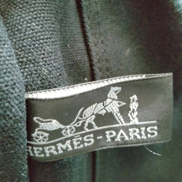 Authentic HERMES Fourre Tout MM Hand Tote Bag Canvas Black - Picture 6 of 13
